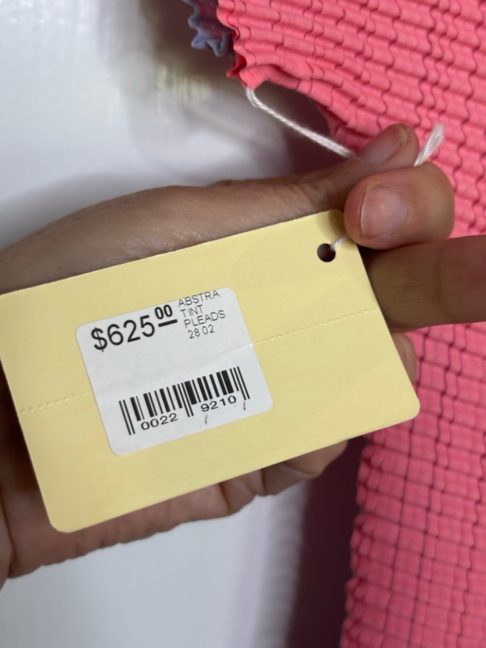 NWT ISSEY MIYAKE Unique Pleated Wave Colorblock Top in Coral & Periwink size 2/S - Picture 13 of 13